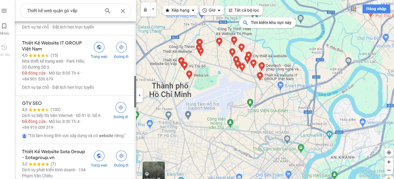 SEO Local thiết kế web quận gò vấp