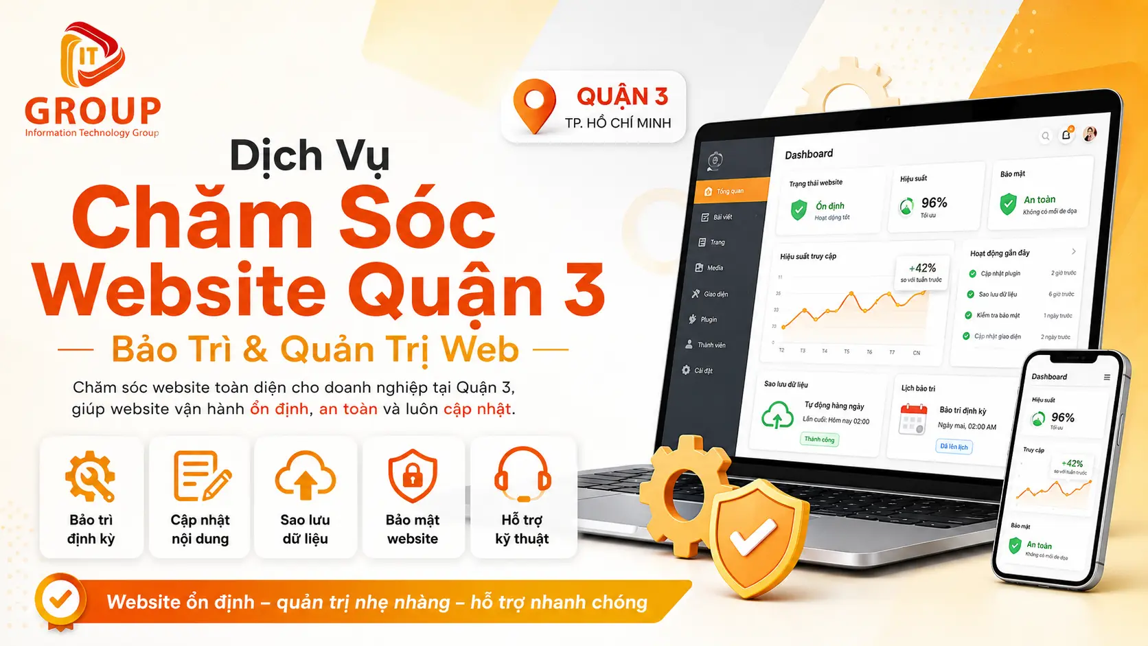 Dịch Vụ Chăm Sóc Website Quận 3 | Bảo Trì & Quản Trị Web
